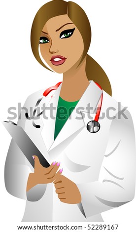 Vector of white woman doctor. See others in this series.