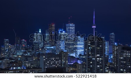 Night Skyline of Toronto, Ontario, Canada. 