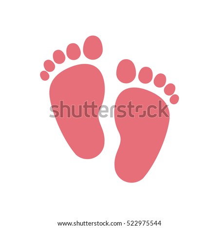 Isolated baby foot print design