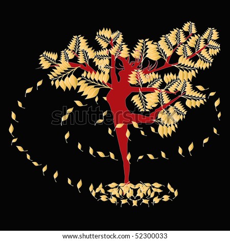 GOLD dance tree, isolated over white background