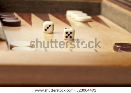 Backgammon game details isolated on white background