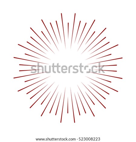 Rays radiating from a center. Linear drawing of rays of the sun. Design elements for your projects. Sunburst frame vector illustration.