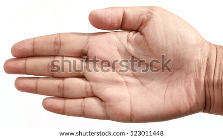 man hand gesture isolated on white 