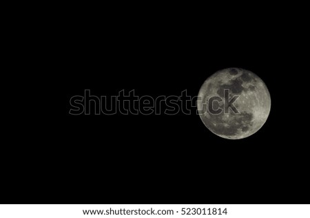 Super Moon with black background (Space for text on the left)