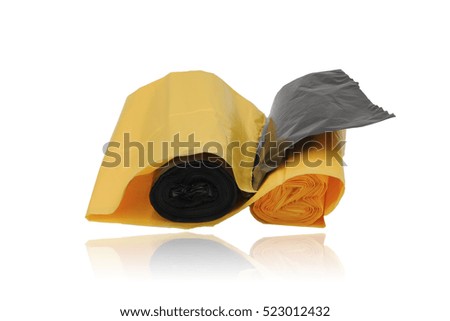 trash bags isolated on white background with clipping path
