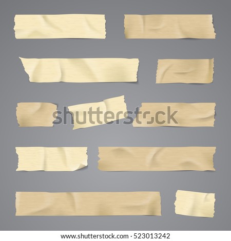 Adhesive tape with shadow isolated realistic vector illustration Royalty-Free Stock Photo #523013242