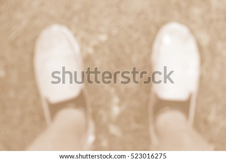 Blurred abstract background of Selfie of shoes