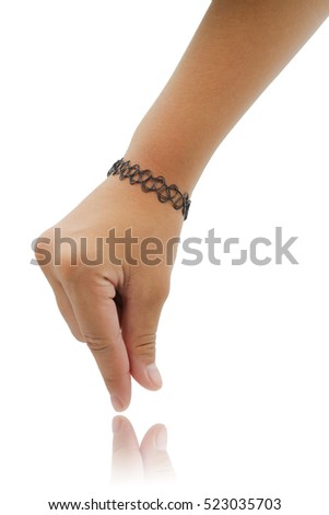 Female hand isolated on white background. This has clipping path.
