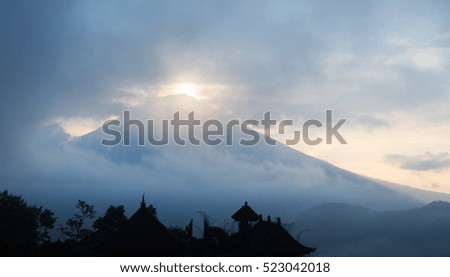 view on Agung volkano from pura Lempuyang ,Bali, Indonesia