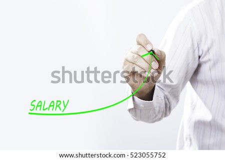 Businessman draw growing line symbolize growing salary