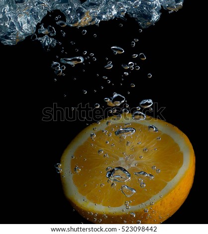 Orange and water splash fruit, background splash, cold, drink, citrus