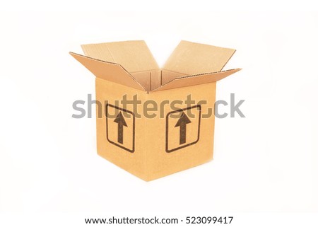 cardboard boxes on white background.