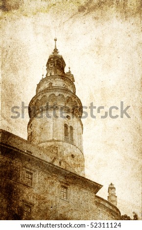Old tower . Photo in vintage image style.