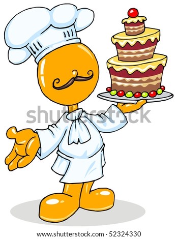 Orange Man  - Chef with Cake