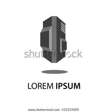 Isolated building logo with text, Vector illustration