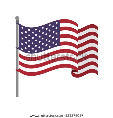 United States flag with waving wind