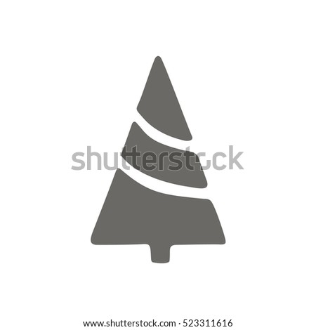 Christmas tree icon isolated on white background. Doodles and sketches
