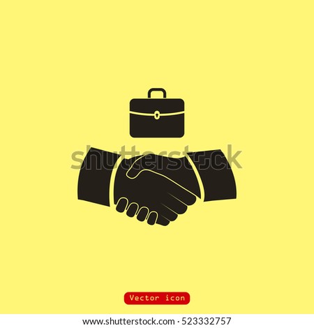 vector teamwork and cooperation concept in flat style.shaking hands. agreement and business icon