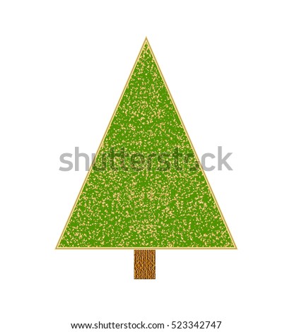 Christmas tree with tinsel. Vector illustration