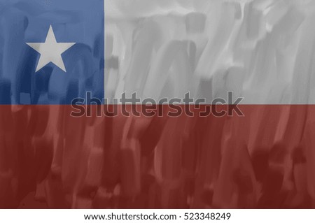 Chile painted / drawn vector flag. Dramatic, unusual look. Vector file contains flag and texture layers