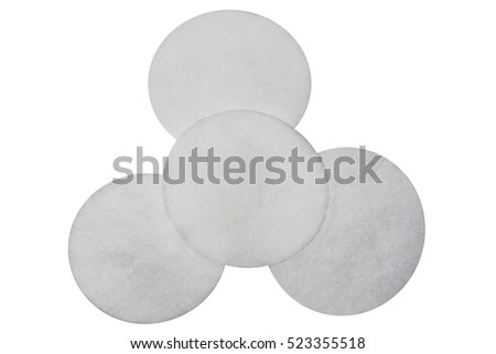 Composition of cotton sponges isolated on white background.Design for the beauty, medicine and cosmetics industry