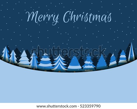 Merry Christmas background with Christmas trees. Vector illustration.
