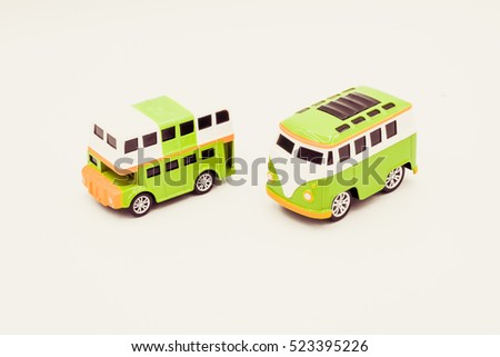 mini van toy on table
