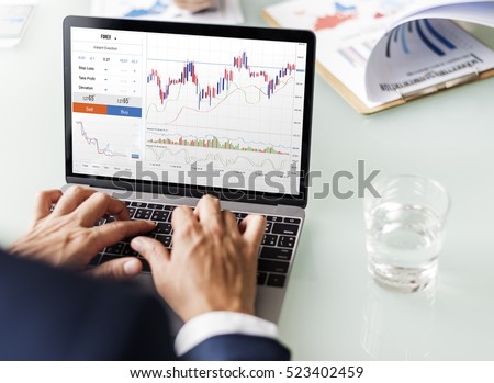 Forex Trade Graph Chart  Royalty-Free Stock Photo #523402459