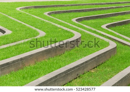 Pathways with green lawns