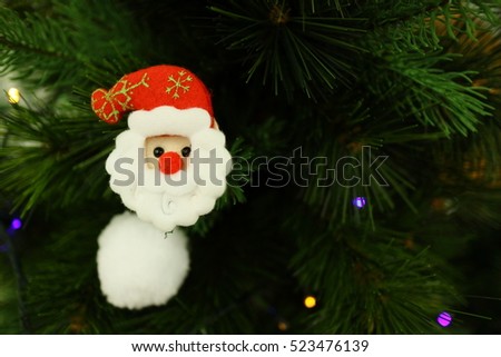 Santa ornament and Christmas tree