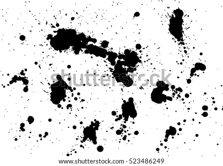 Black splashes hand made tracing from sketch Vector Illustration