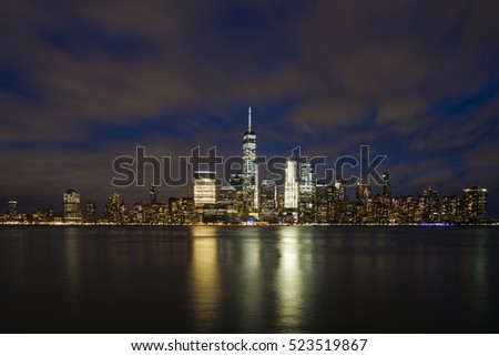 Nice view in New York City after sunset 