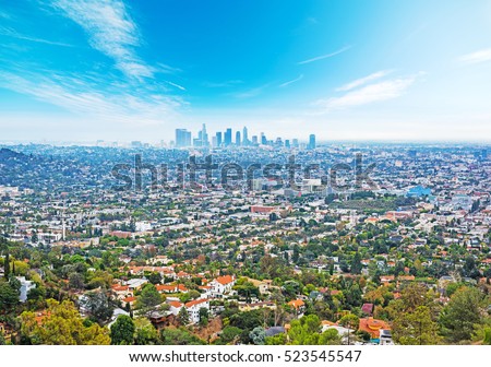 Blue sky over Los Angeles, California