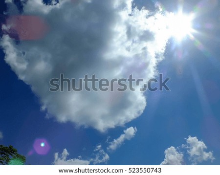beautiful view , blue sky with beautiful clouds and sunshine , Thailand , Asia