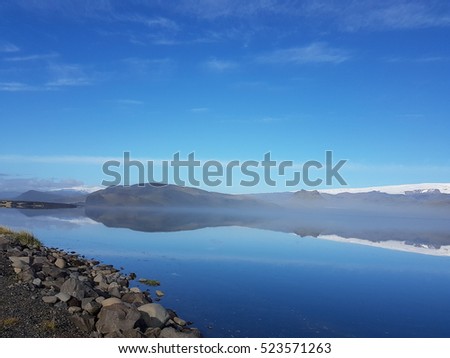 Mountain reflected in water, Iceland