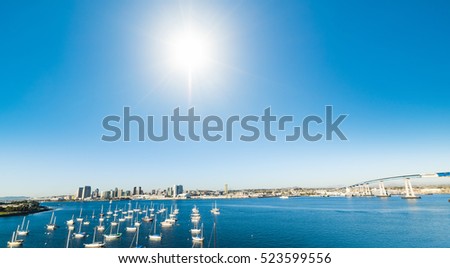 Boats in Coronado seafront, California