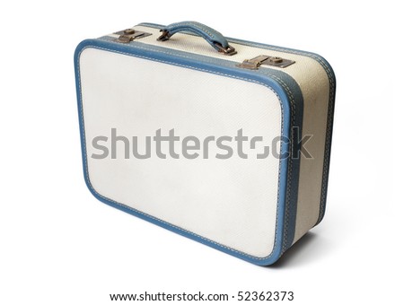 Retro traveled suitcase isolated on white. Royalty-Free Stock Photo #52362373