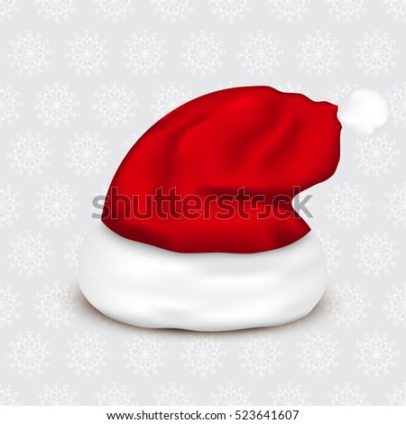 Santa Claus hat on christmas background