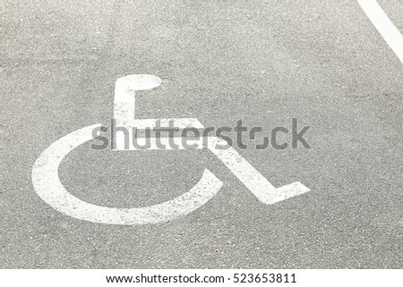 Marked parking for people with special needs