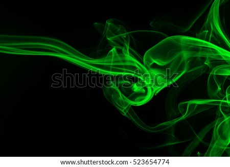 Green smoke abstract background, darkness concept