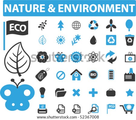 36 pro nature & environment signs. vector