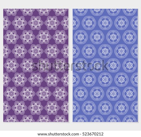 set of seamless floral pattern. lilac color. For Valentine's day, wedding invitations, wallpaper. Vector illustration.