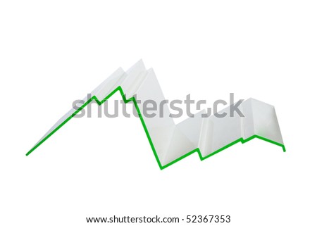 three dimensional business graph isolated on white
