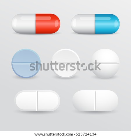 Pill in Blister Pack : Vector Illustration Royalty-Free Stock Photo #523724134