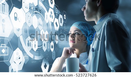 Modern medical technologies concept . Mixed media