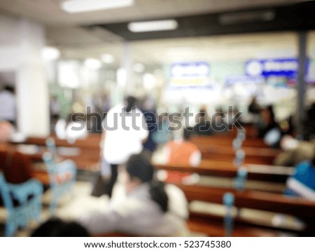 Blurred image of patient waiting for see doctor in hospital. for background uses