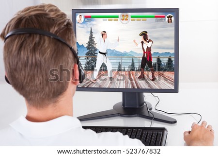 Man Playing Computer Game