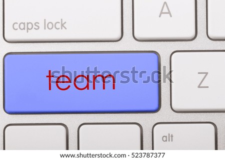 Team word written on computer keyboard.   