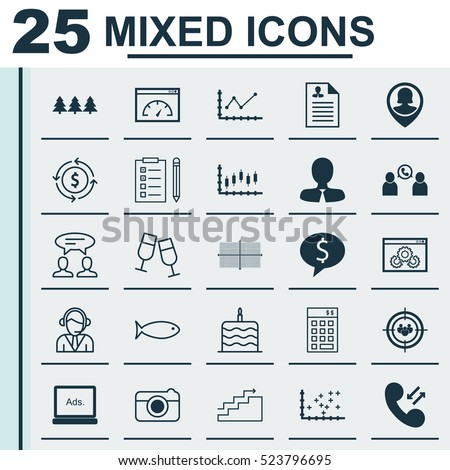 Set Of 25 Universal Editable Icons. Can Be Used For Web, Mobile And App Design. Includes Elements Such As Investment, Pin Employee, Dialogue And More.