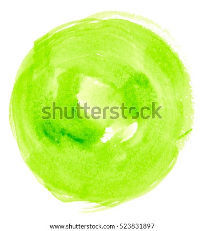 Watercolor paint circle isolated on white background